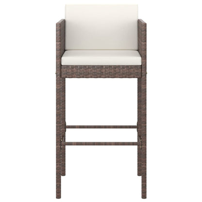Bar Stools 2 Pcs With Cushions Poly Rattan