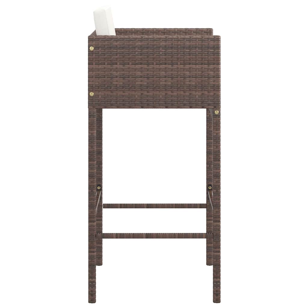 Bar Stools 2 Pcs With Cushions Poly Rattan
