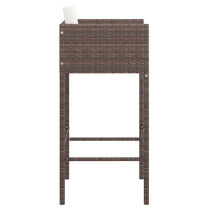 Bar Stools 2 Pcs With Cushions Poly Rattan