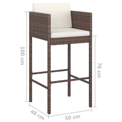 Bar Stools 2 Pcs With Cushions Poly Rattan