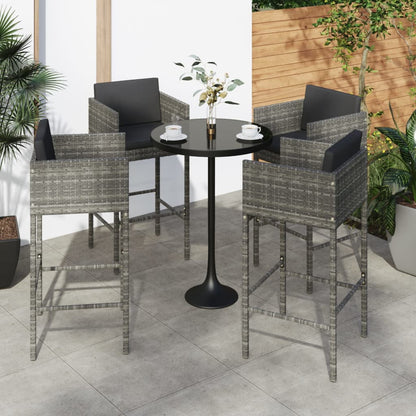 Bar Stools 2 Pcs With Cushions Poly Rattan