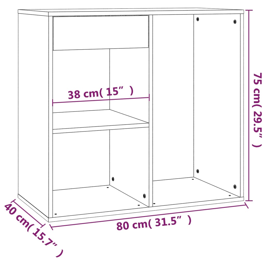 Cosmetic Cabinet 80X40X75 Cm Engineered Wood