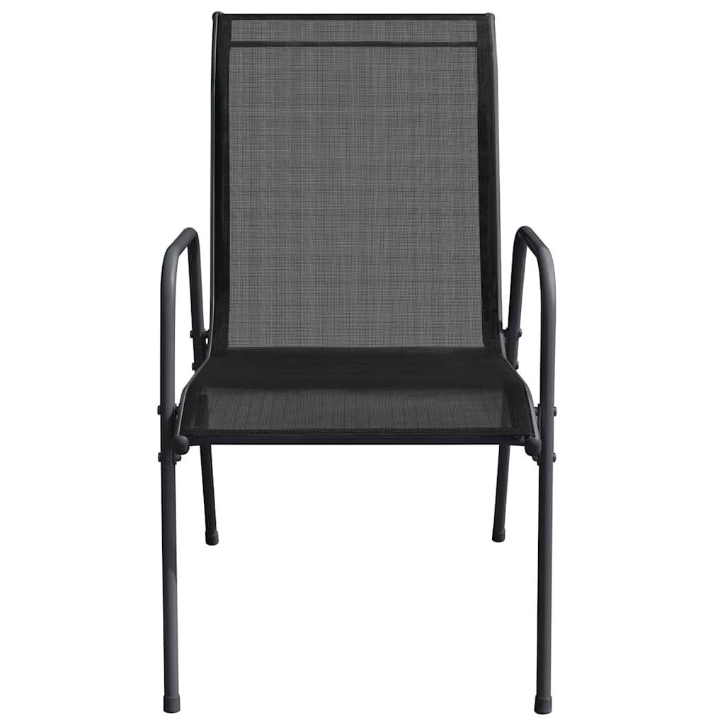 Garden Chairs 2 Pcs Steel And Textilene Black
