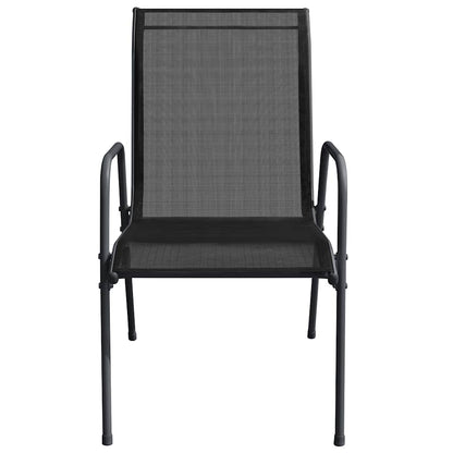 Garden Chairs 2 Pcs Steel And Textilene Black