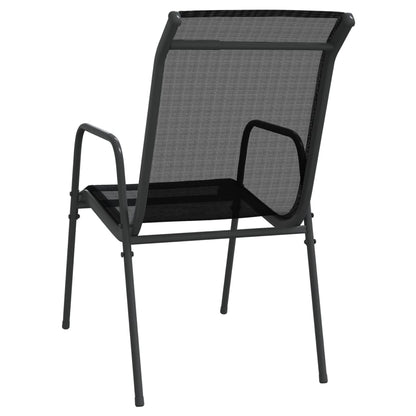 Garden Chairs 2 Pcs Steel And Textilene Black