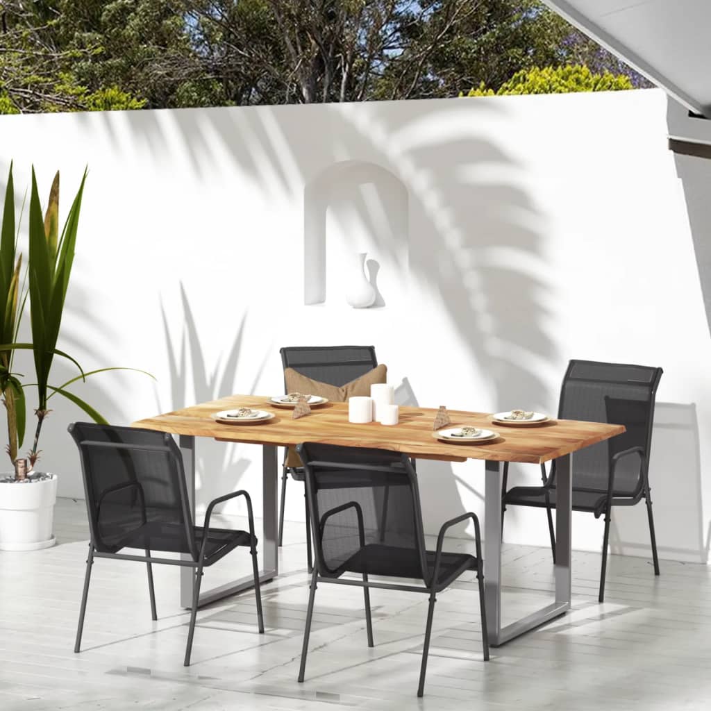 Garden Chairs 2 Pcs Steel And Textilene Black