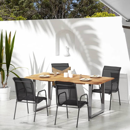 Garden Chairs 2 Pcs Steel And Textilene Black