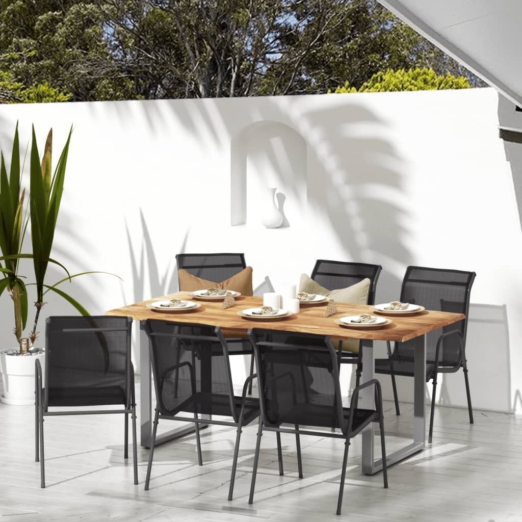 Garden Chairs 2 Pcs Steel And Textilene Black