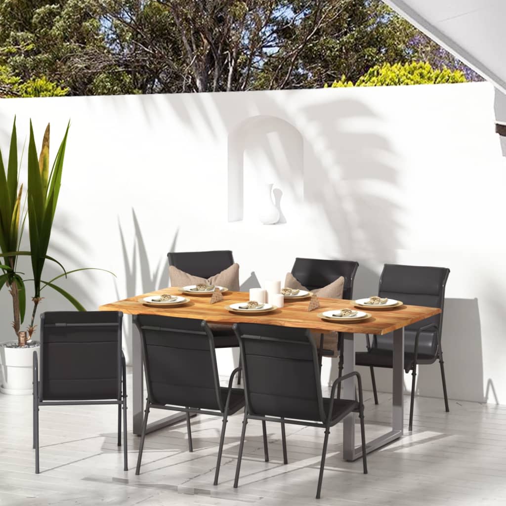 Garden Chairs 2 Pcs Steel And Textilene Black