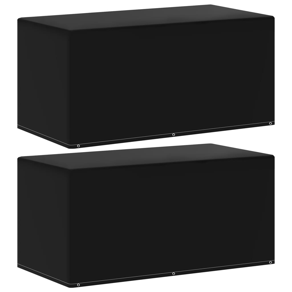 Garden Furniture Covers 2 Pcs 4 Person Poly Rattan Set 8 Eyelets 113X113Cm