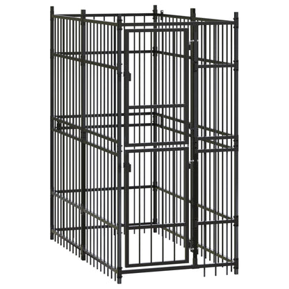 Outdoor Dog Kennel Steel 1.84 M²