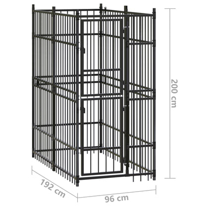 Outdoor Dog Kennel Steel 1.84 M²