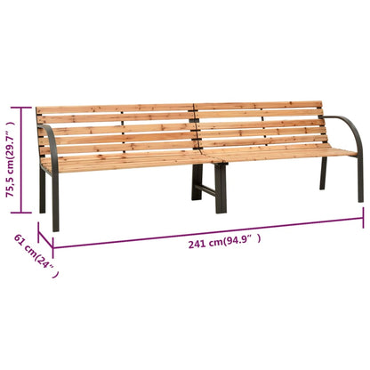 Twin Garden Bench 241 Cm Solid Wood Chinese Fir