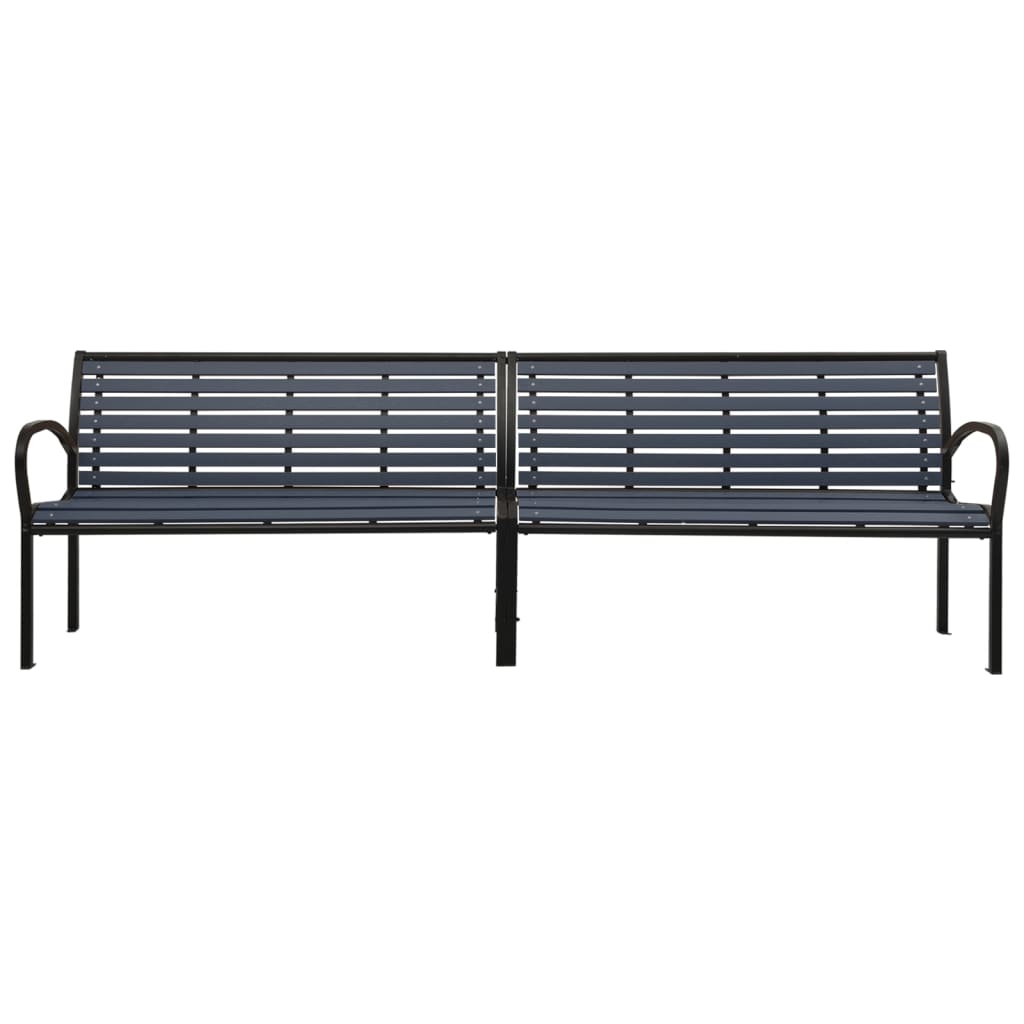 Twin Garden Bench Steel And Wpc