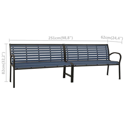 Twin Garden Bench Steel And Wpc