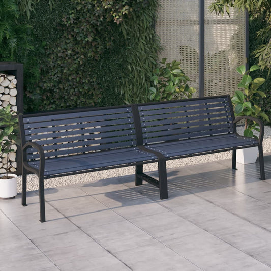 Twin Garden Bench Steel And Wpc