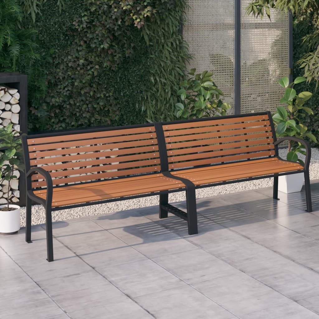 Twin Garden Bench Steel And Wpc