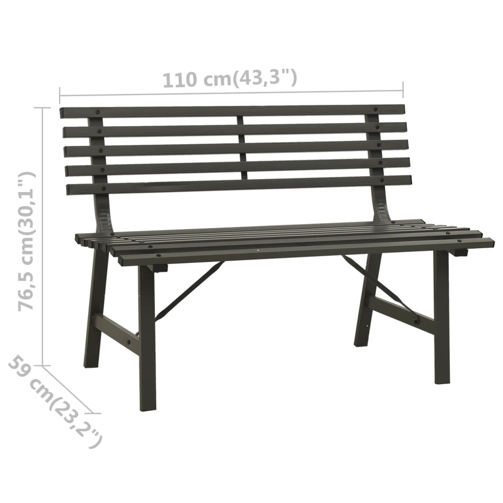 Garden Bench 110 Cm Steel
