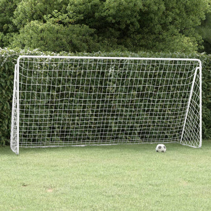 Football Goal With Net White Steel&Polyester