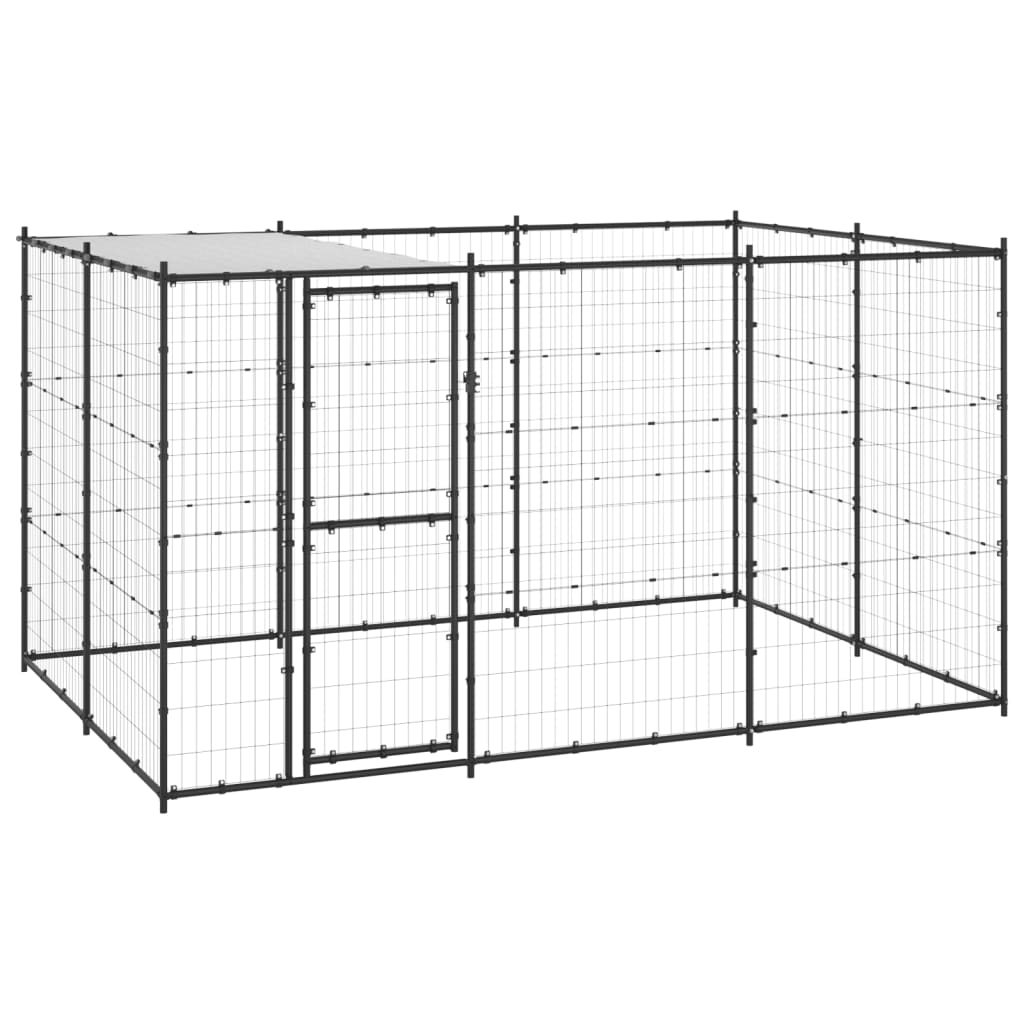 Outdoor Dog Kennel Steel With Roof 7.26 M²