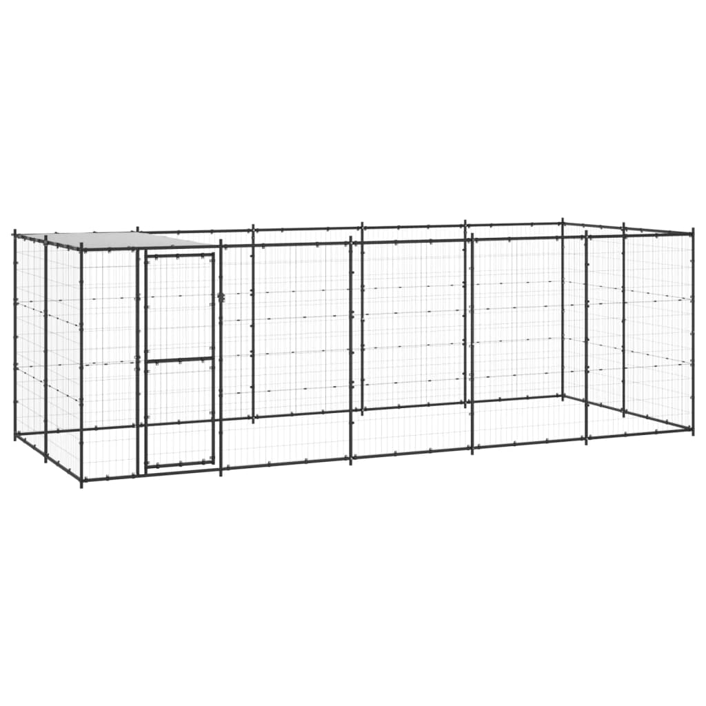 Outdoor Dog Kennel Steel With Roof 7.26 M²
