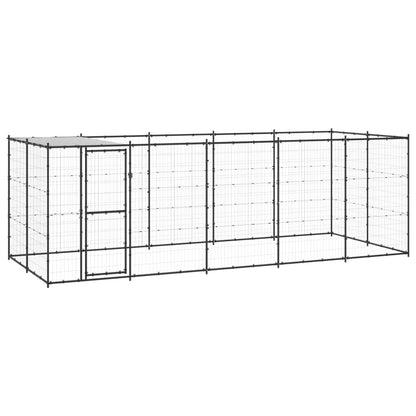 Outdoor Dog Kennel Steel With Roof 7.26 M²