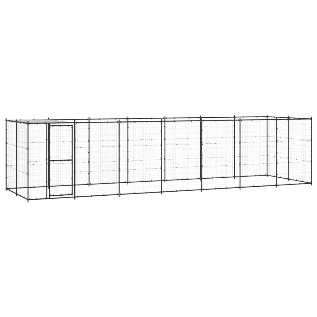 Outdoor Dog Kennel Steel With Roof 7.26 M²