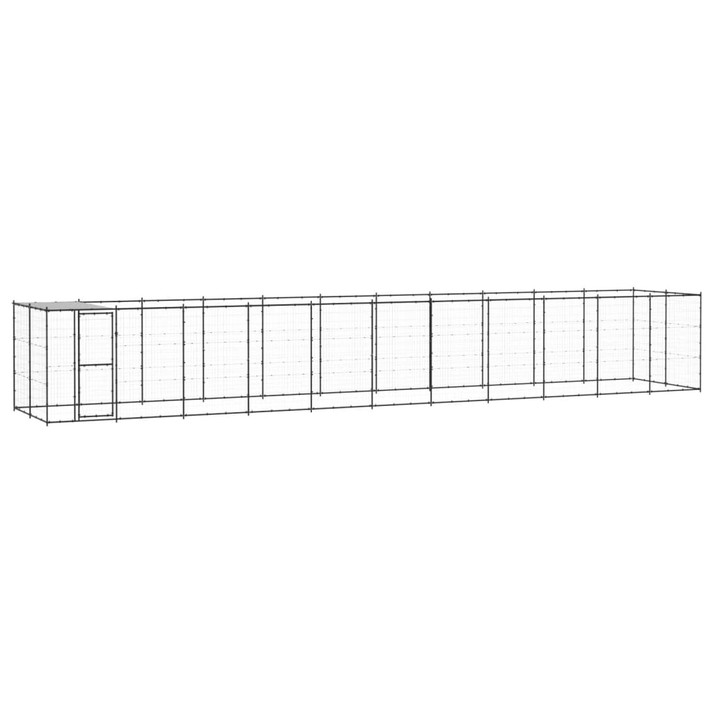Outdoor Dog Kennel Steel With Roof 7.26 M²