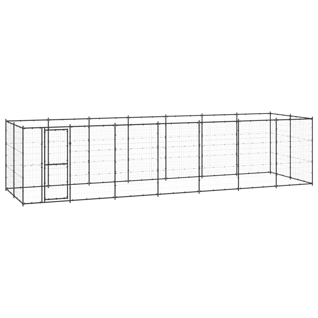 Outdoor Dog Kennel Steel With Roof 7.26 M²