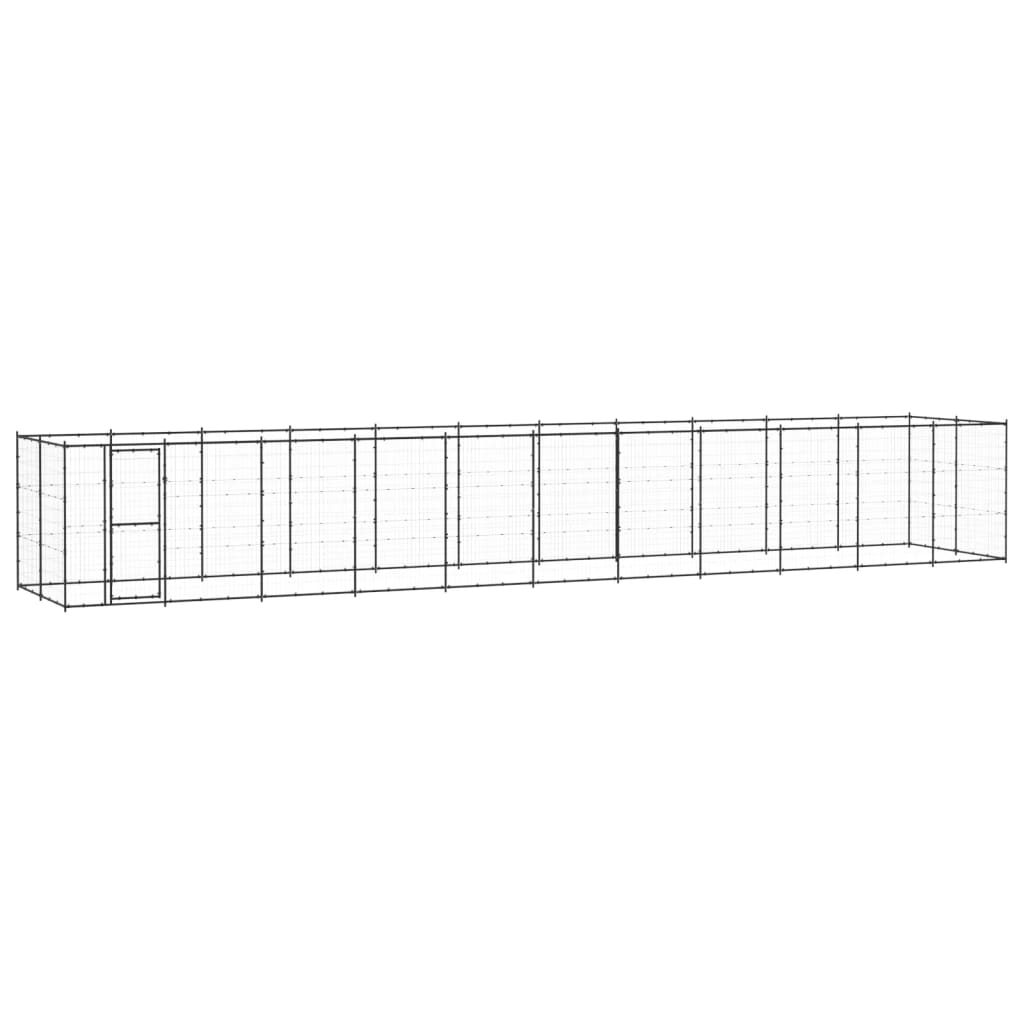 Outdoor Dog Kennel Steel With Roof 7.26 M²