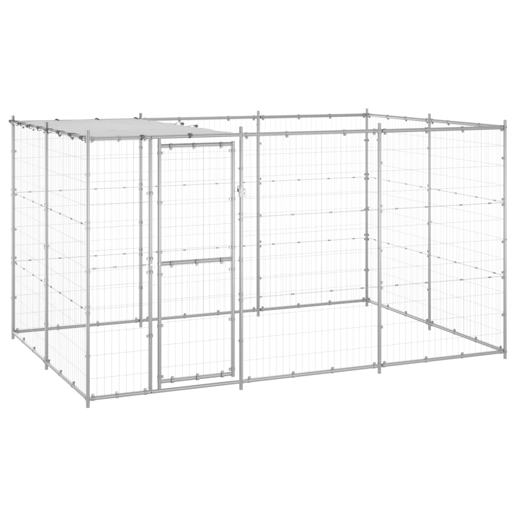Outdoor Dog Kennel Steel With Roof 7.26 M²