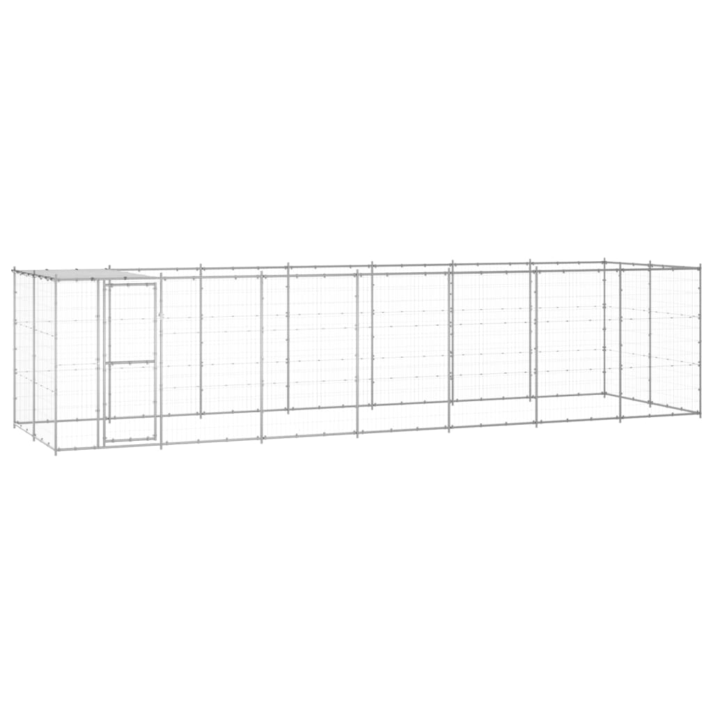 Outdoor Dog Kennel Steel With Roof 7.26 M²