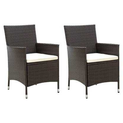 Garden Chairs With Cushions 2 Pcs Poly Rattan Black