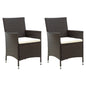 Garden Chairs With Cushions 2 Pcs Poly Rattan Black