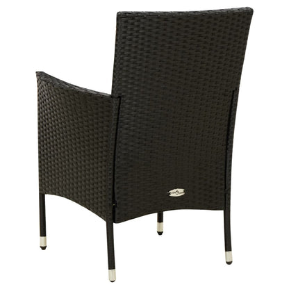 Garden Chairs With Cushions 2 Pcs Poly Rattan Black