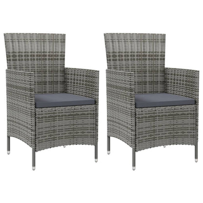 Garden Chairs With Cushions 2 Pcs Poly Rattan Black