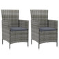 Garden Chairs With Cushions 2 Pcs Poly Rattan Black