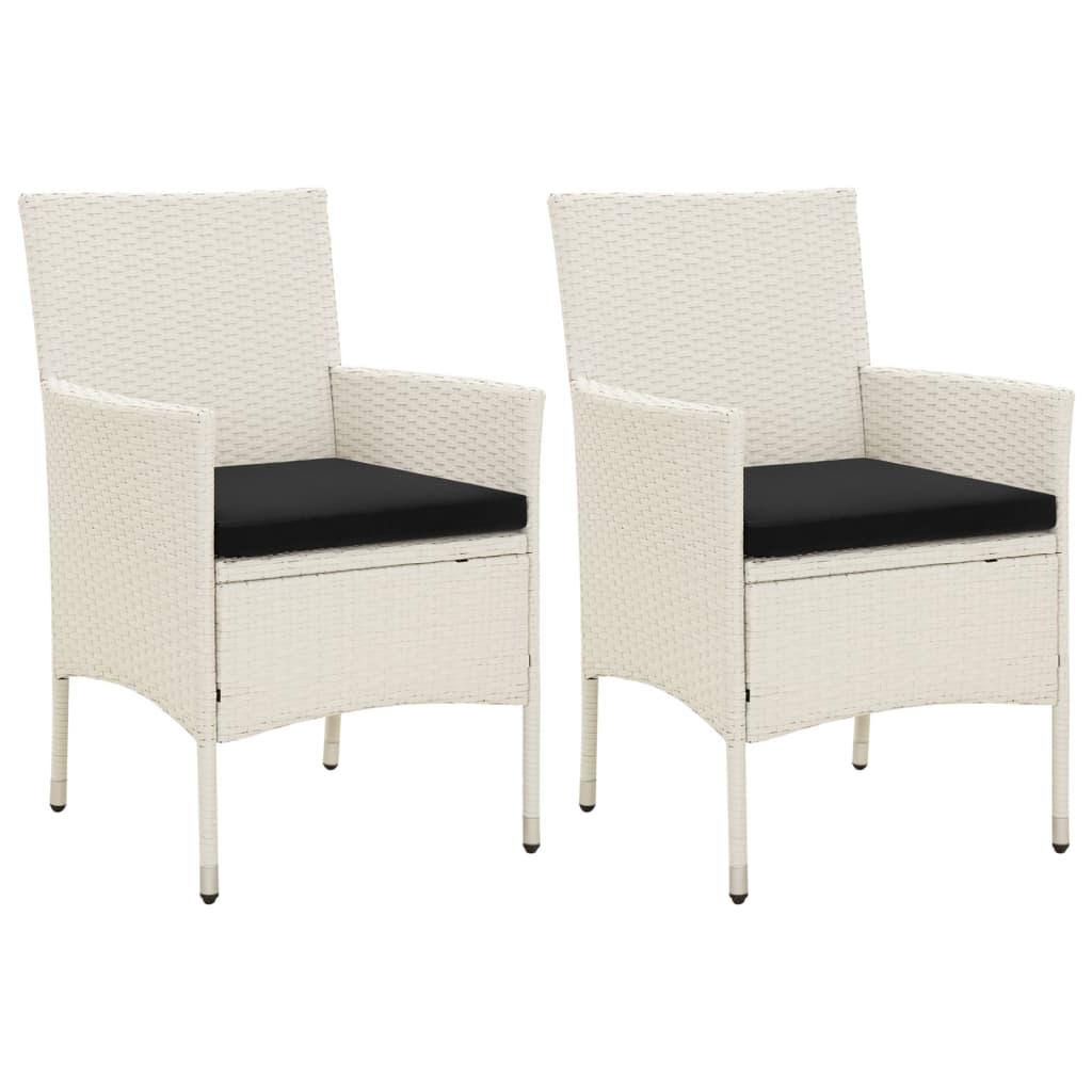 Garden Chairs With Cushions 2 Pcs Poly Rattan Black