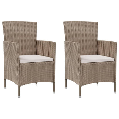 Garden Chairs With Cushions 2 Pcs Poly Rattan Black