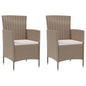 Garden Chairs With Cushions 2 Pcs Poly Rattan Black