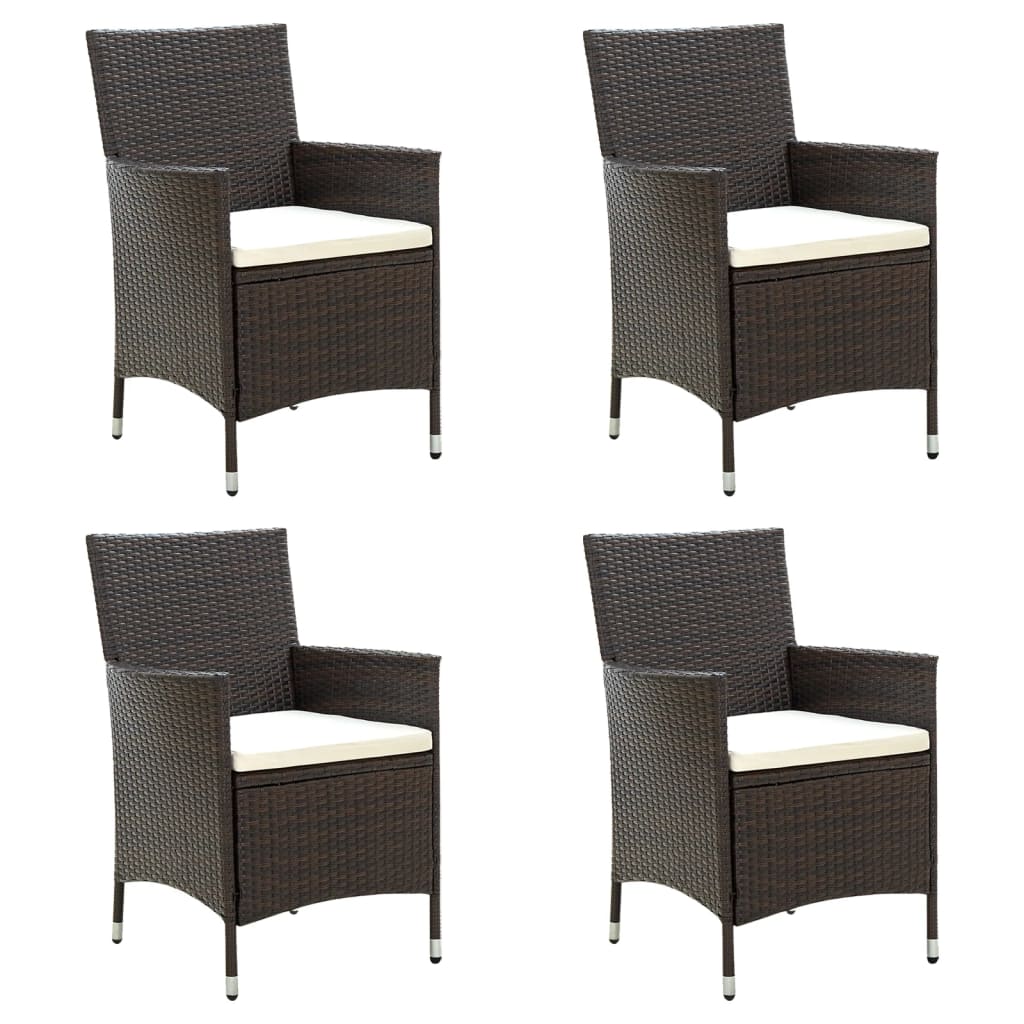 Garden Chairs With Cushions 2 Pcs Poly Rattan Black