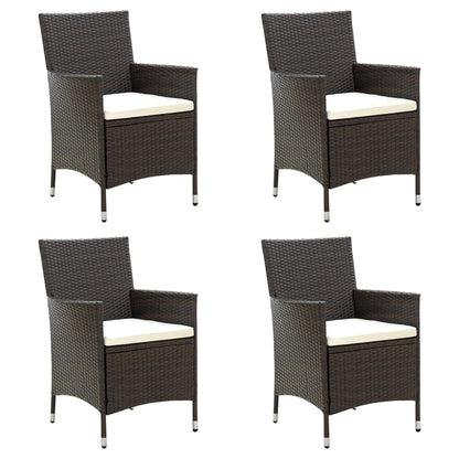 Garden Chairs With Cushions 2 Pcs Poly Rattan Black