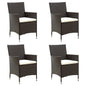 Garden Chairs With Cushions 2 Pcs Poly Rattan Black