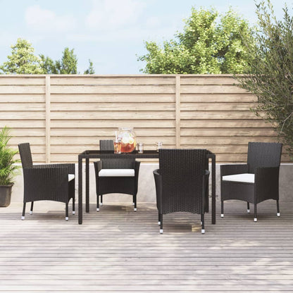 Garden Chairs With Cushions 2 Pcs Poly Rattan Black