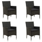 Garden Chairs With Cushions 2 Pcs Poly Rattan Black