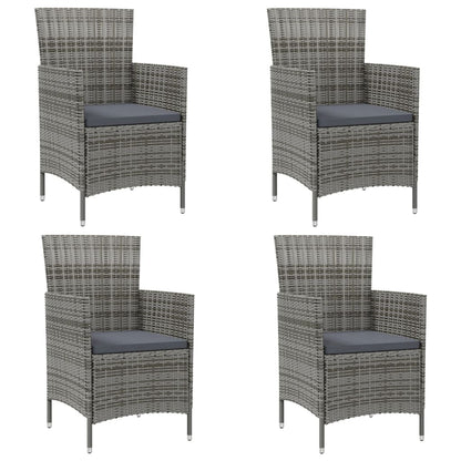 Garden Chairs With Cushions 2 Pcs Poly Rattan Black
