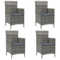 Garden Chairs With Cushions 2 Pcs Poly Rattan Black