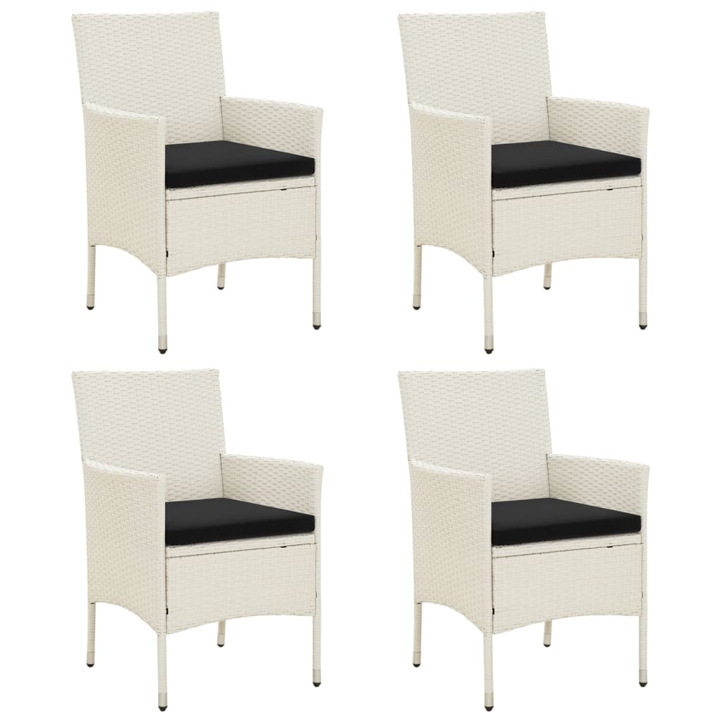 Garden Chairs With Cushions 2 Pcs Poly Rattan Black