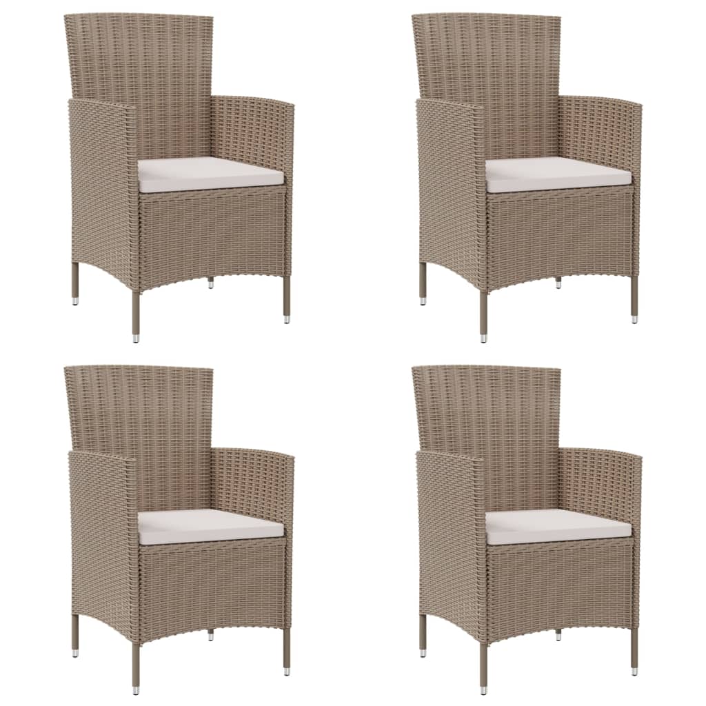 Garden Chairs With Cushions 2 Pcs Poly Rattan Black