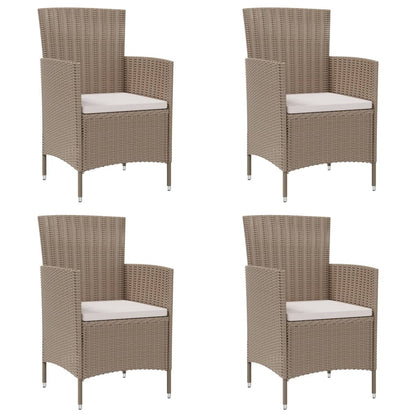 Garden Chairs With Cushions 2 Pcs Poly Rattan Black